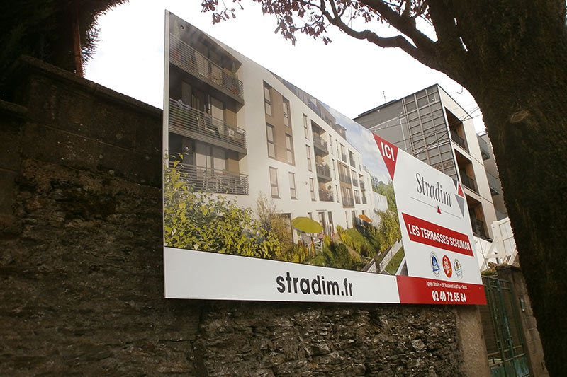 panneau de chantier signalétique réalisation fabrication pose nantes bouguenais immobilier